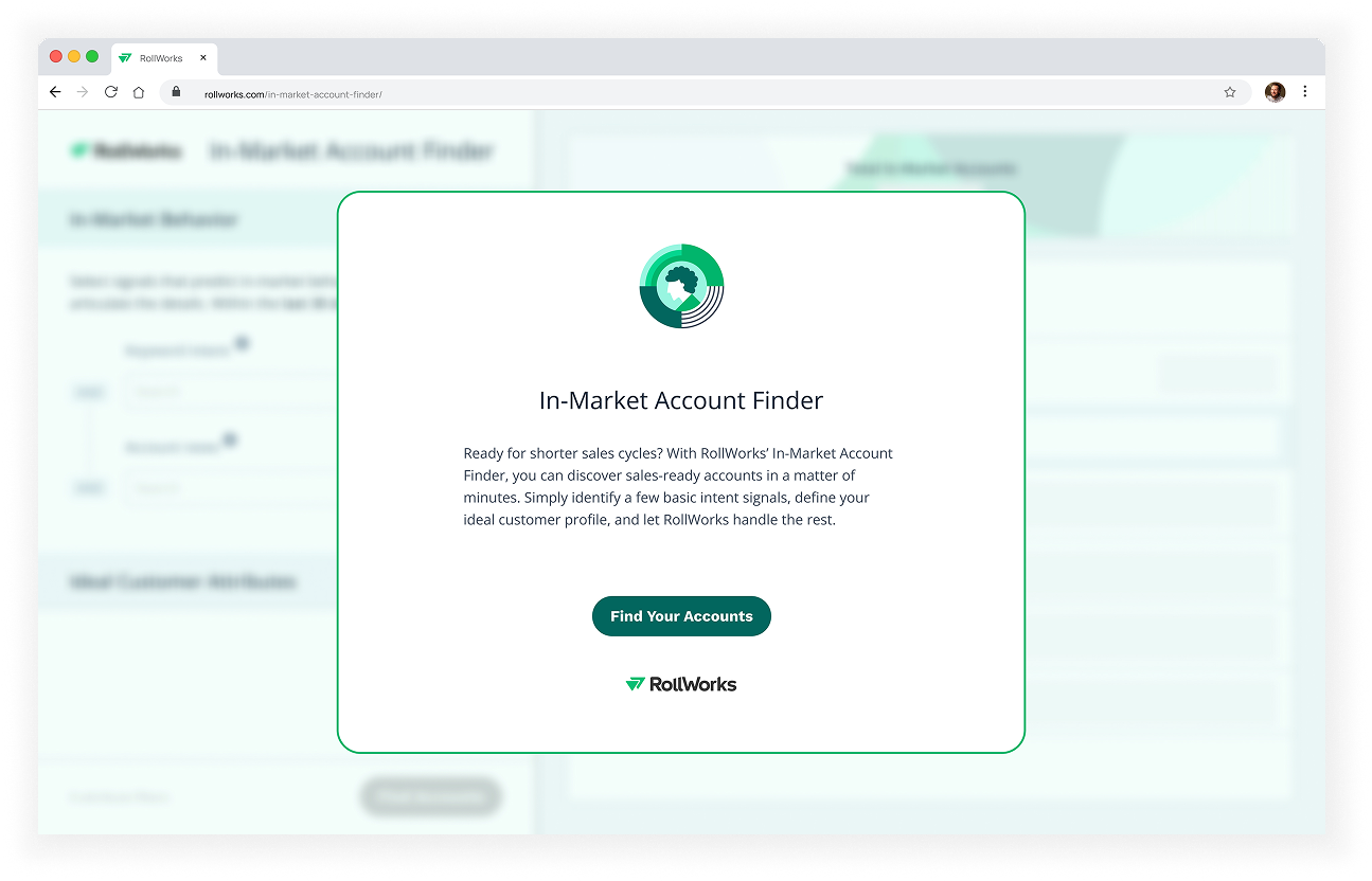 Empty-state and starting experience for In-Market Account Finder