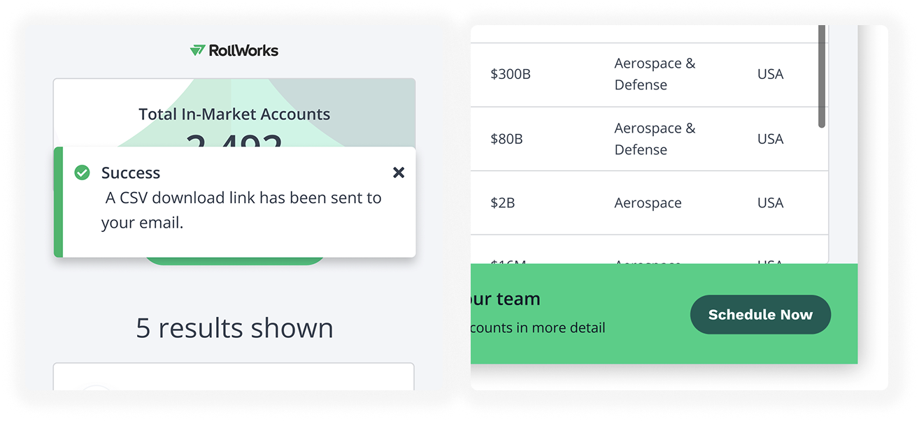 Detailed In-Market Account Finder result experience